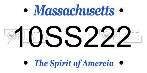 10SS222 Massachusetts License Plate