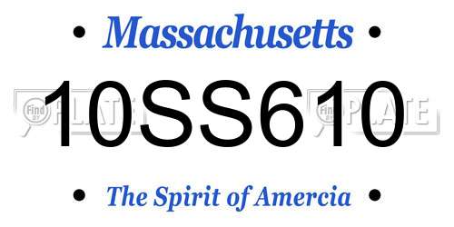 10SS610 Massachusetts License Plate