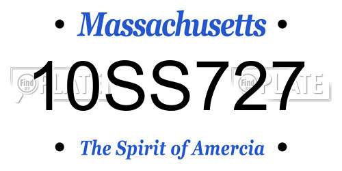 10SS727 Massachusetts License Plate