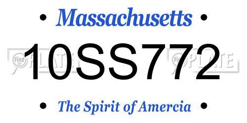 10SS772 Massachusetts License Plate