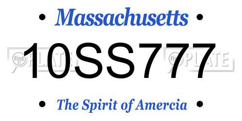 10SS777 Massachusetts License Plate