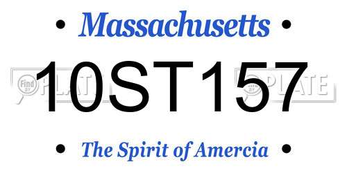 10ST157 Massachusetts License Plate