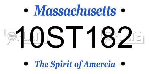 10ST182 Massachusetts License Plate