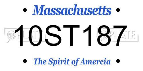 10ST187 Massachusetts License Plate