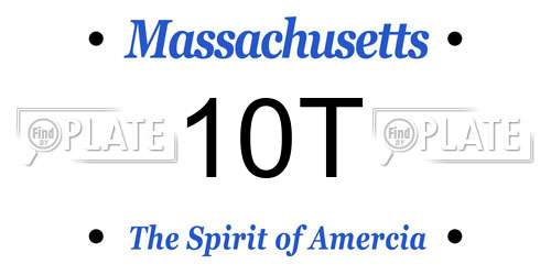 10T Massachusetts License Plate