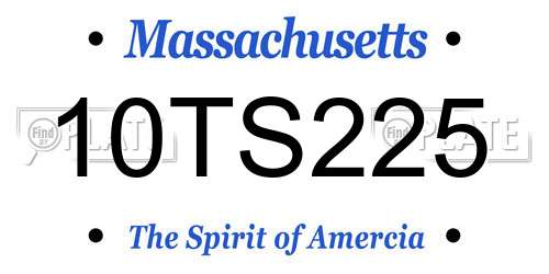 10TS225 Massachusetts License Plate