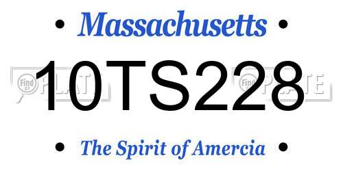 10TS228 Massachusetts License Plate