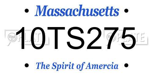 10TS275 Massachusetts License Plate