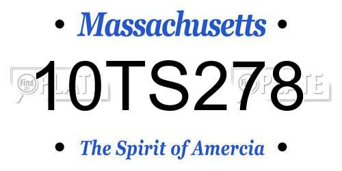 10TS278 Massachusetts License Plate