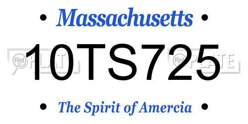 10TS725 Massachusetts License Plate