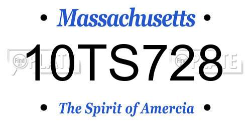 10TS728 Massachusetts License Plate
