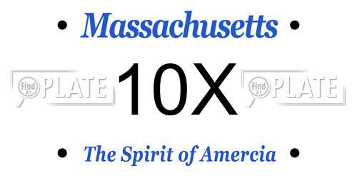 10X Massachusetts License Plate