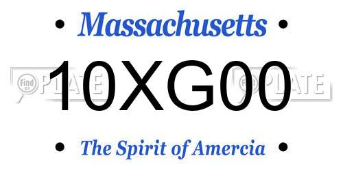 10XG00 Massachusetts License Plate