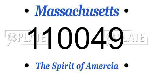 110049 Massachusetts License Plate