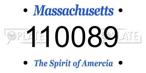 110089 Massachusetts License Plate