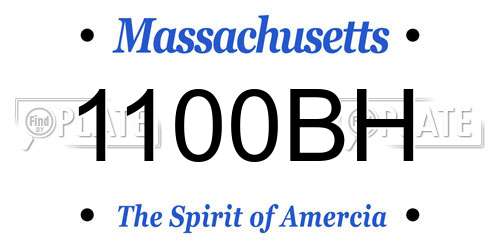 1100BH Massachusetts License Plate
