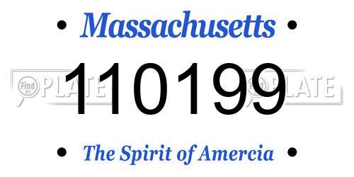 110199 Massachusetts License Plate