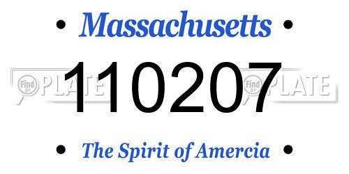 110207 Massachusetts License Plate