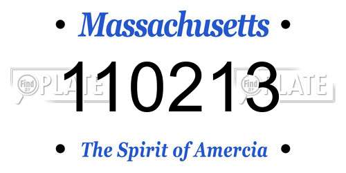 110213 Massachusetts License Plate