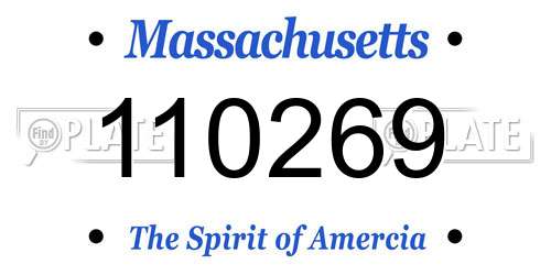 110269 Massachusetts License Plate