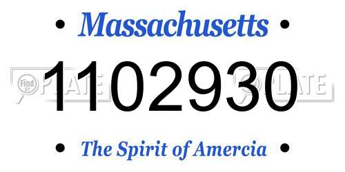 1102930 Massachusetts License Plate
