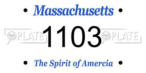 1103 Massachusetts License Plate
