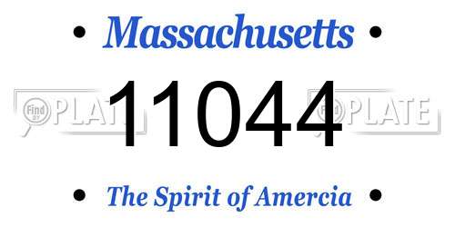 11044 Massachusetts License Plate