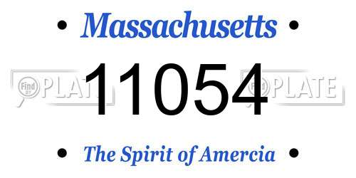 11054 Massachusetts License Plate