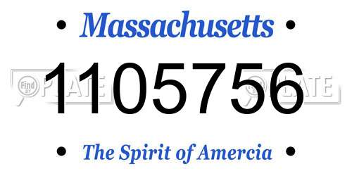 1105756 Massachusetts License Plate