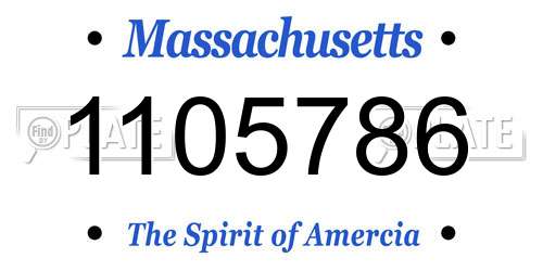 1105786 Massachusetts License Plate