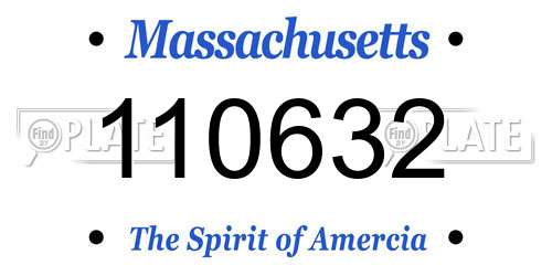 110632 Massachusetts License Plate