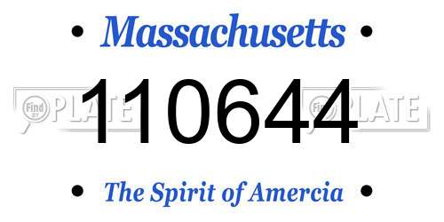110644 Massachusetts License Plate