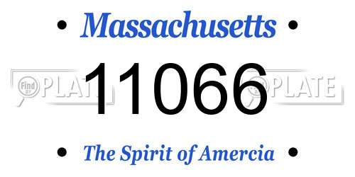 11066 Massachusetts License Plate