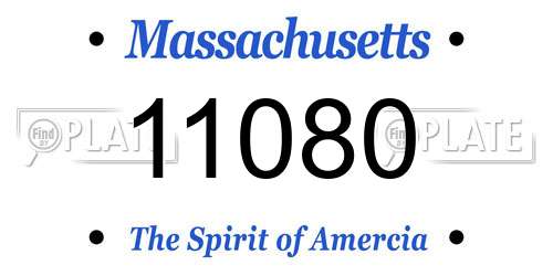 11080 Massachusetts License Plate