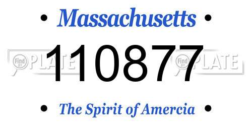 110877 Massachusetts License Plate