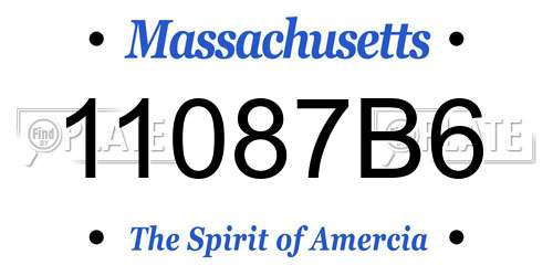 11087B6 Massachusetts License Plate