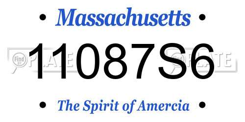 11087S6 Massachusetts License Plate
