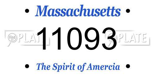 11093 Massachusetts License Plate