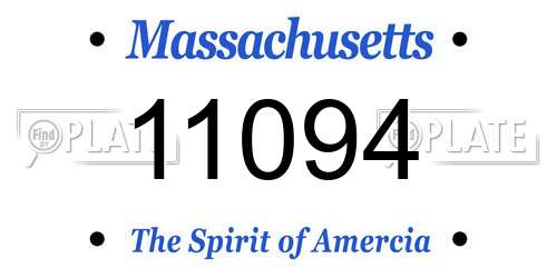 11094 Massachusetts License Plate