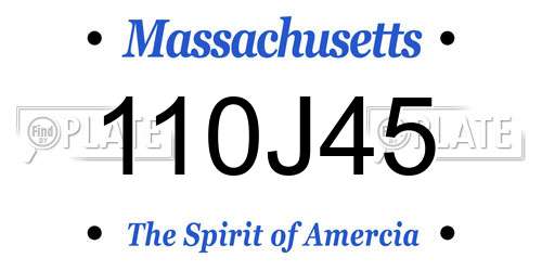 110J45 Massachusetts License Plate