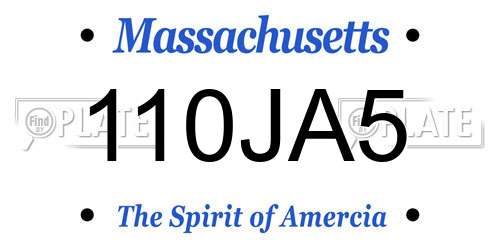 110JA5 Massachusetts License Plate