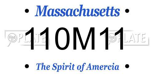 110M11 Massachusetts License Plate