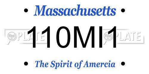 110MI1 Massachusetts License Plate