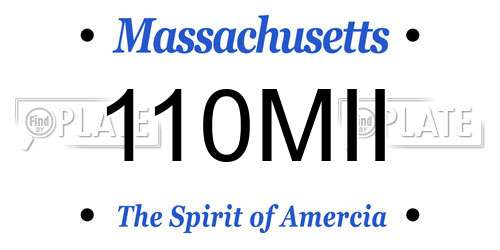 110MII Massachusetts License Plate