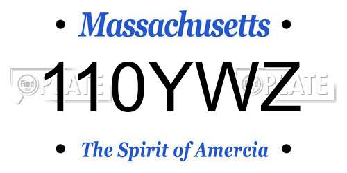 110YWZ Massachusetts License Plate