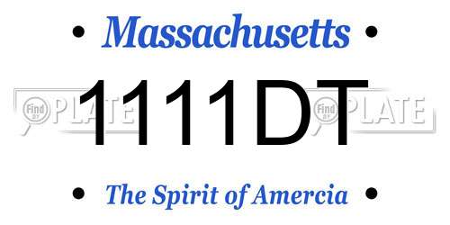 1111DT Massachusetts License Plate