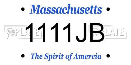 1111JB Massachusetts License Plate