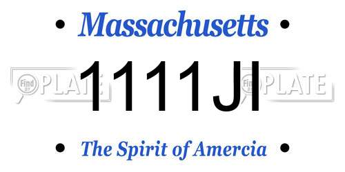 1111JI Massachusetts License Plate