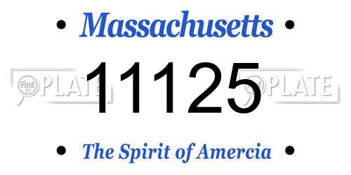 11125 Massachusetts License Plate