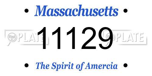 11129 Massachusetts License Plate